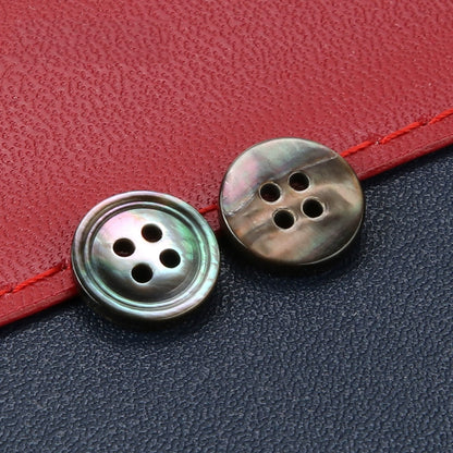 3347★  Shirt buttons women's and men's chiffon shirt buttons clothes versatile round shell buttons four-eye black and white cardigan small