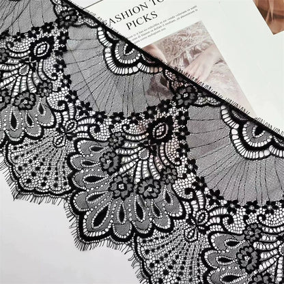 3743 Ancho 25 cm, encaje de pestañas unilateral retro, vestido alargado empalme velo de novia accesorios de vestir