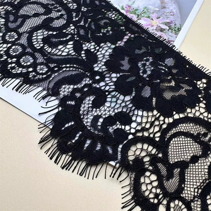 3757 Línea de hueso unilateral de alta calidad, encaje de pestañas, vestido de novia DIY, accesorios de empalme de decoración del hogar, ancho 15 CM