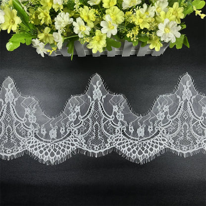 3776 Exquisito encaje de pestañas onduladas irregulares, bricolaje, vestido de novia, falda, costura, velo, cuello, accesorios de costura