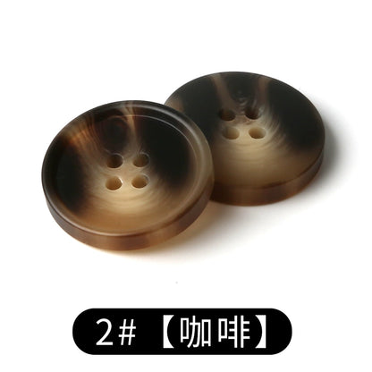 3447★  suit buttons round resin coat button trench coat jacket top versatile clothes white men's and women's black buttons