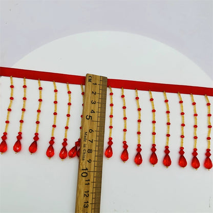 3703 Encaje de cuentas de perlas hecho a mano, tocado de boda, ropa de bebé, accesorios de cheongsam Hanfu, accesorios de encaje