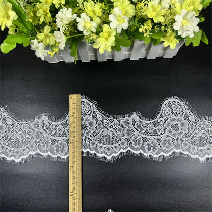 3776 Exquisito encaje de pestañas onduladas irregulares, bricolaje, vestido de novia, falda, costura, velo, cuello, accesorios de costura