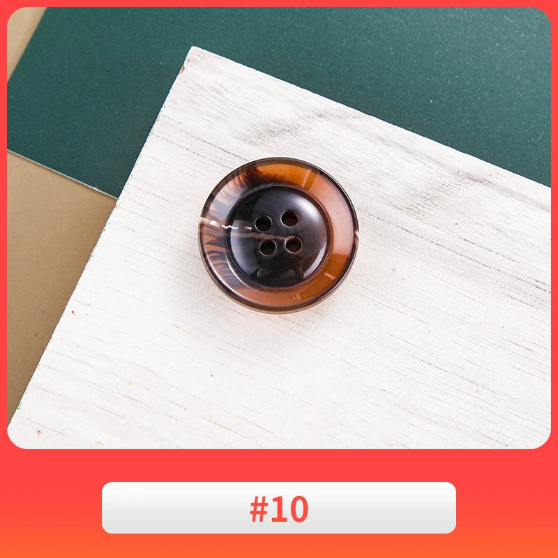 3443★ Botón redondo de resina versátil, botón de abrigo de lana, botón de gabardina para mujer, botón de pantalón de traje para hombre