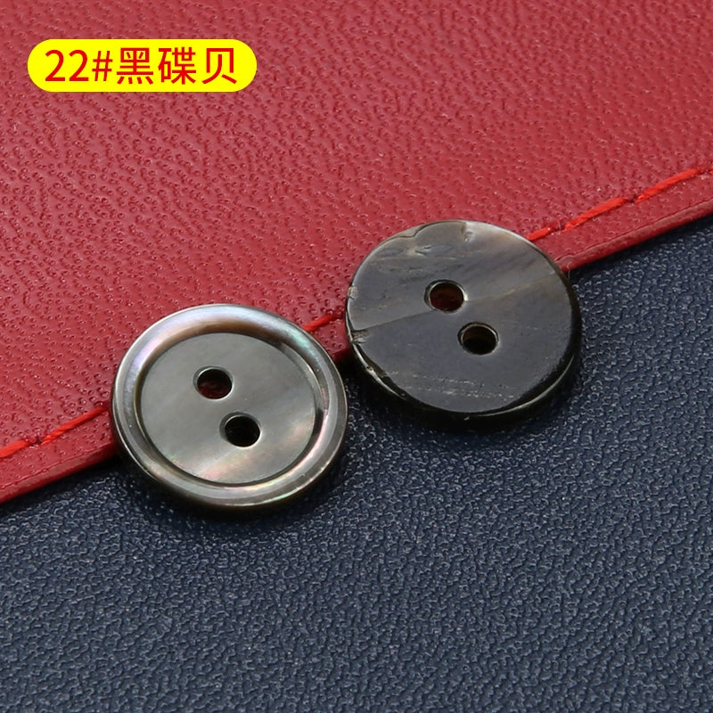 3364★  High-end shell button-up men's and women's shirts, small button-up knitted sweaters, cardigans, round four-eye versatile white buttons