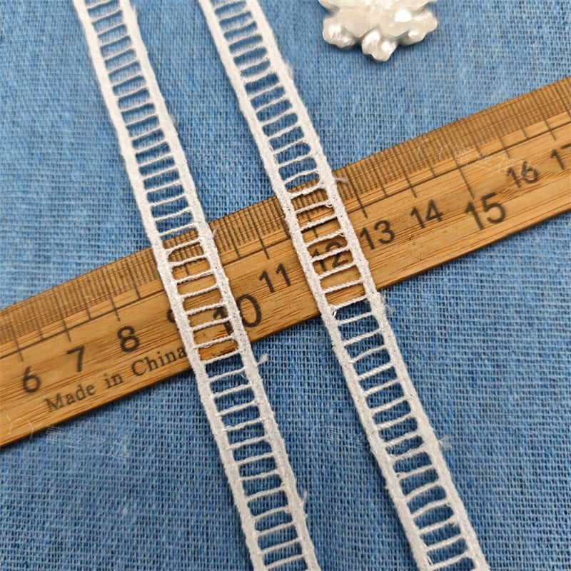 3676 Exquisito encaje bordado de escalera soluble en agua de seda de leche, accesorios de encaje decorativos para empalme de ropa Lolita DIY