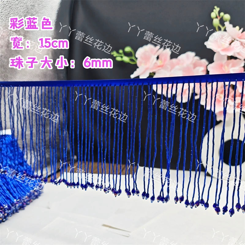 Tubo de cuentas de industria pesada de 15 cm de ancho, colgante de encaje de cristal, accesorios de ropa para vestido de novia, accesorios de bricolaje