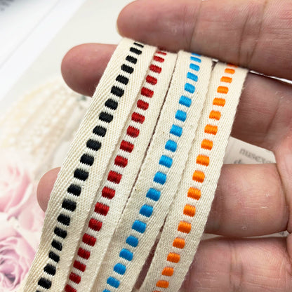 3850 Spot 1cm puro algodón patrón de espiga color cuadros jacquard cinta tira lateral accesorios ropa ribete cinta