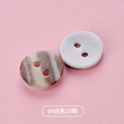 3354★  Shirt Buttons White Black Men's Round Cardigan Chiffon Shirt Top Cuffs Pearlescent Buttons Resin Buttons
