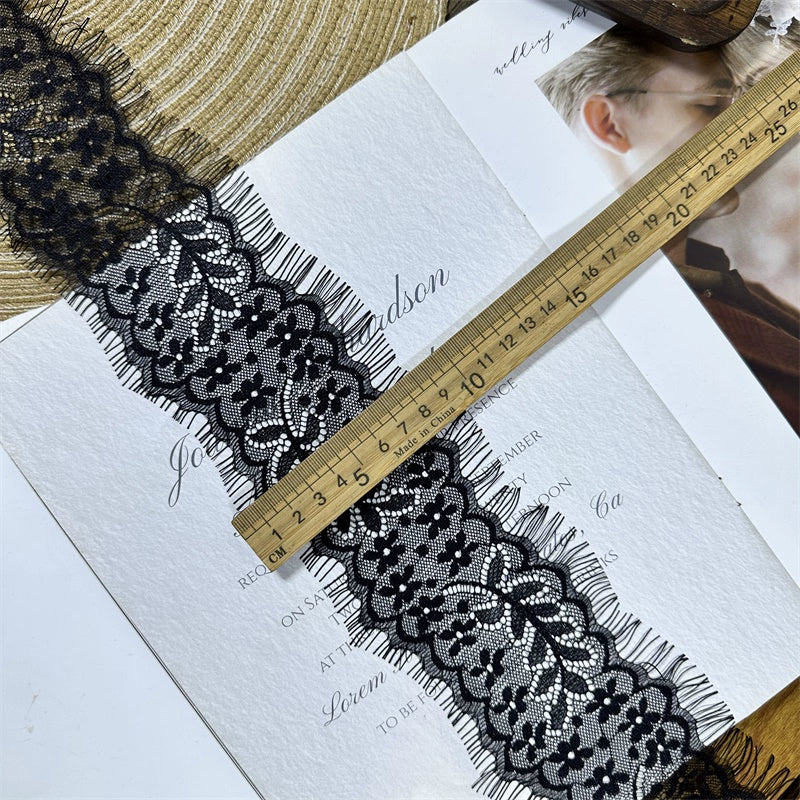 3738 Exquisitas pestañas blancas y negras con encaje para unir ropa, materiales decorativos, bricolaje, escote, mangas, tirantes, ayudas de costura