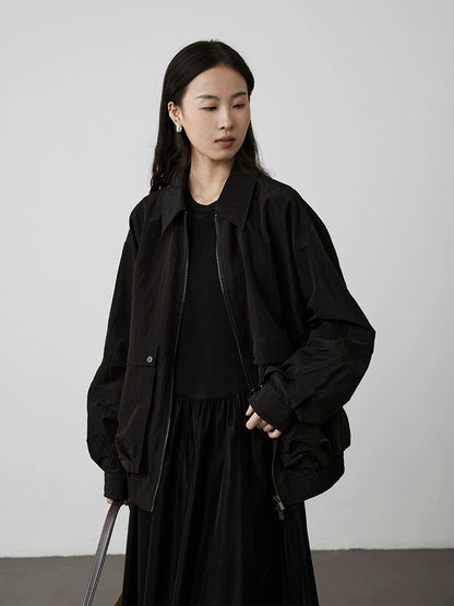 [Veste Kurokawa] CAREMIND Yamamoto Veste courte décontractée noire Veste à revers texturée à grande poche