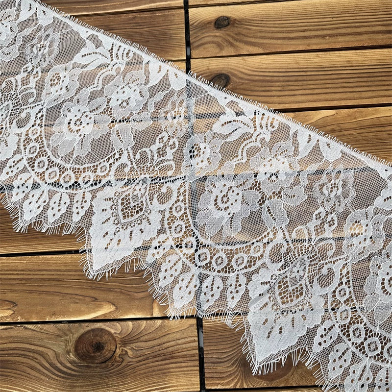 Encaje de malla unilateral de 26 cm de ancho, 3742, para ropa, vestidos de novia, cortinas y accesorios de decoración del hogar.