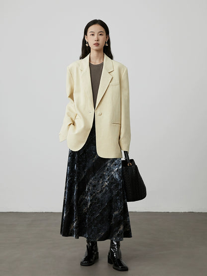 [Departamento de Naturaleza Viajero] Chaqueta de temperamento suelto CAREMIND Traje de lino tencel para mujer 
