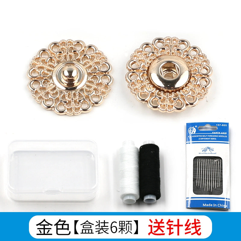 3474★ Botones finos ocultos de metal Botones pequeños de abrigo de visón de lana de cachemira para mujer Botones Botones invisibles de alta calidad Botones madre