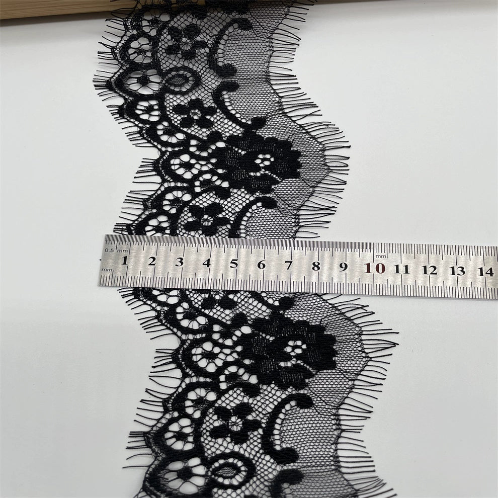 3763 Tres metros de largo y 8 cm de ancho, pestañas finas, encaje, accesorios de encaje hechos a mano, ropa de bricolaje, dobladillo de falda, cinturón decorativo