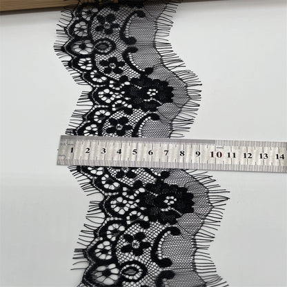 3763 Tres metros de largo y 8 cm de ancho, pestañas finas, encaje, accesorios de encaje hechos a mano, ropa de bricolaje, dobladillo de falda, cinturón decorativo