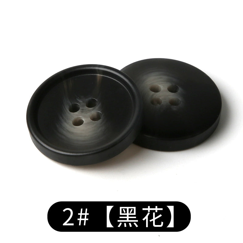 3450★ Accesorios de ropa versátiles Botón de abrigo de resina redondo Botón superior de chaqueta de gabardina Botones de traje negro para hombres y mujeres