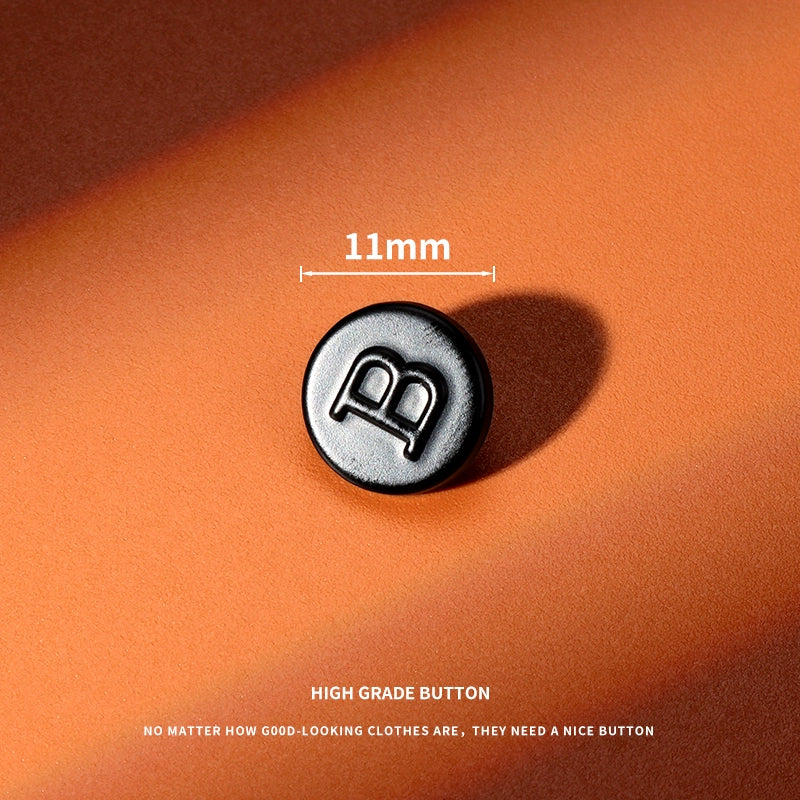 3406★  Black metal shirt buttons women's clothes exquisite round buttons versatile shirt cuffs neckline high-end buttons men