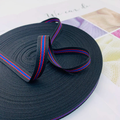 Cinta de ribete de 1 cm con rayas de colores intercolor, tira de presión para bordes de ropa, cinta de jacquard, accesorios para ropa, 3864