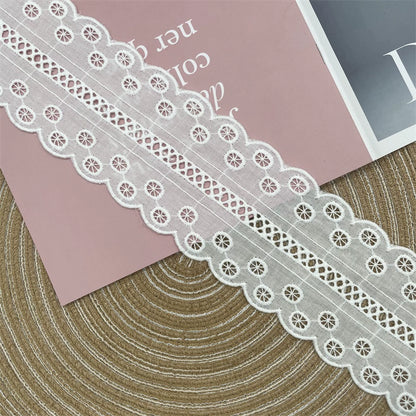 3792 Exquisita y asequible falda bordada de algodón blanco, encaje, cortinas hechas a mano, accesorios de ropa, materiales de costura.