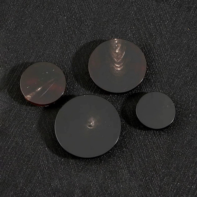 3455★ Botón negro redondo ojo oscuro botón plano material cuerno traje hombre botón cuerno chaqueta mujer abrigo