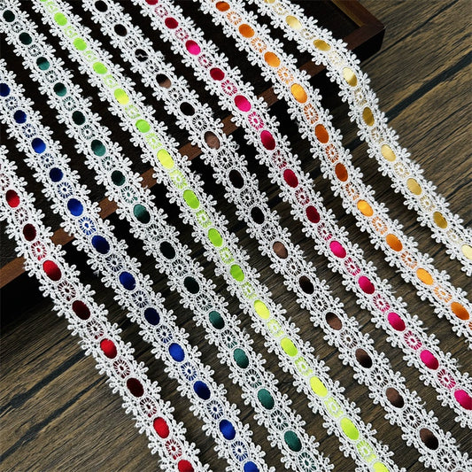 3551★ Ancho 2,2 cm Exquisito color Cinta de encaje hecha a mano Marco de fotos DIY Accesorios de decoración de ropa Lolita