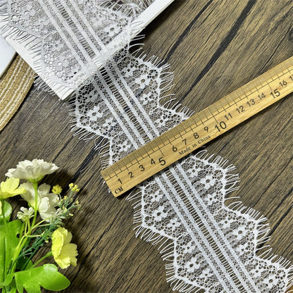 3739 Ropa de alta calidad en blanco y negro, accesorios para vestidos de novia, tela de encaje hueco, ropa interior, encaje de pestañas unilateral