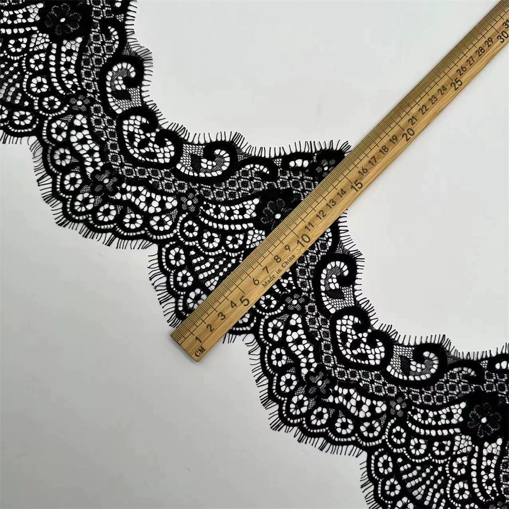 3750 Accessoires exquis en dentelle de cils, bord en dentelle de cils ondulé épaissi, vêtements en voile faits à la main largeur 17 cm
