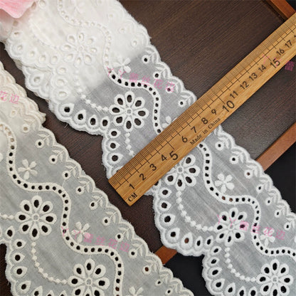 Tela de encaje europeo con bordado de algodón puro, 3801 cm de ancho y 9 cm de ancho, ideal para faldas, sofás, cortinas y empalmes.