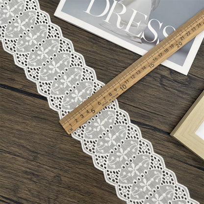 3794 Encaje bordado de algodón blanco de alta calidad para empalme de ropa, material decorativo, correa de hombro, accesorios de joyería