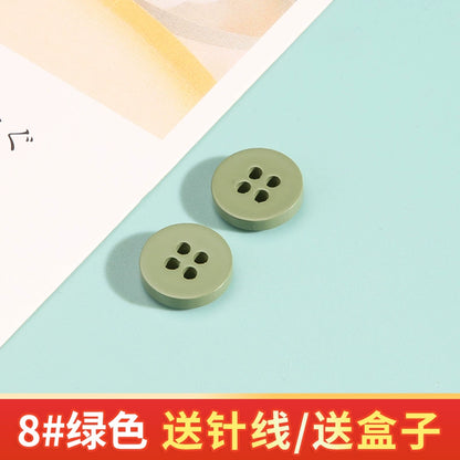 3330★  Shirt Resin Round Button Color Shirt Cardigan Versatile Buttons High-end Men's and Women's Clothes Cuffs Neckline Buttons