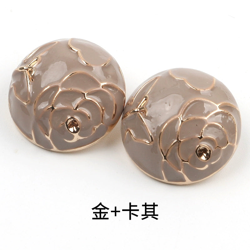 3414★  Coat buttons round suit woolen jacket metal buttons women's trench coat British versatile women's and men's suits buttons