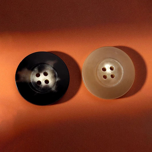 3296★  High-grade natural real horn buttons round wide edge beige buttons coat suit shirt clothes wool sweater buttons