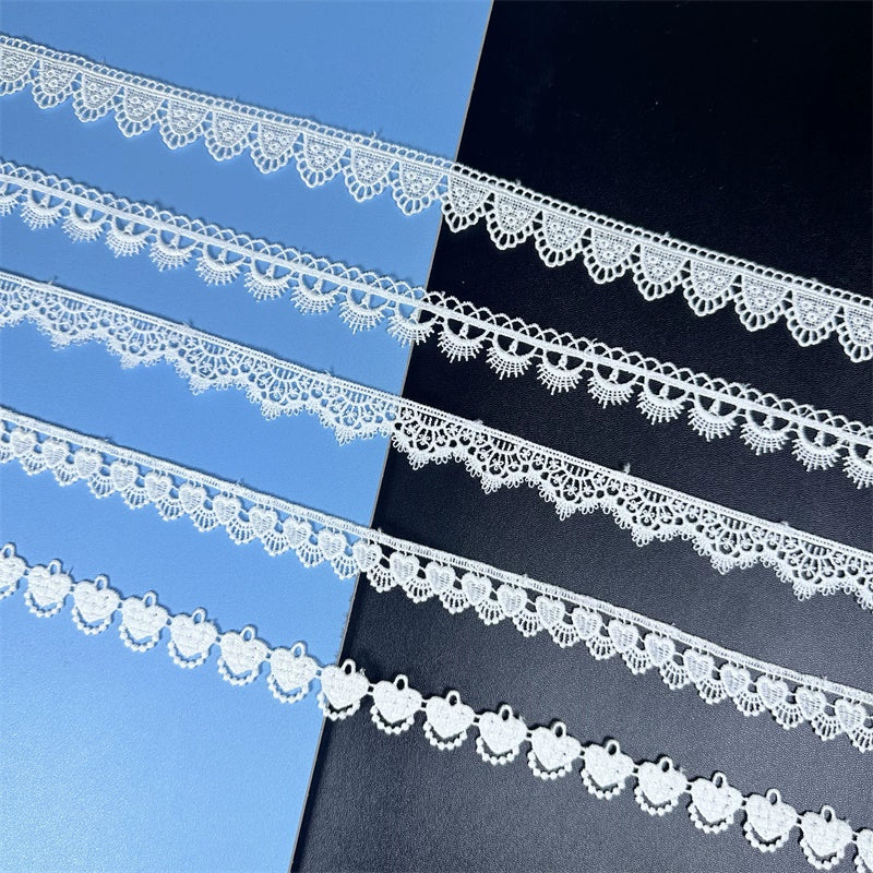 3675 Exquisita ropa de bebé de encaje bordado soluble en agua blanco Lolita, accesorios de encaje duro, ropa, encaje decorativo hecho a mano