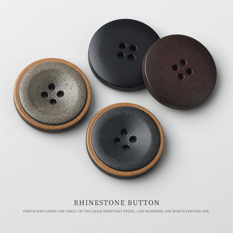 3247★  Burnt edge resin recycled buttons Versatile high-end coat trench coat buttons Vintage suit jacket sweater four-eye buttons