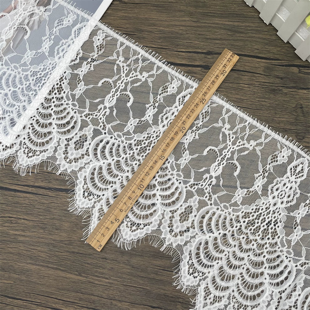 Tissu en dentelle à cils unilatérale en fil pressé, largeur 3766, 27 cm, pour jupe de femme, accessoires pour la maison