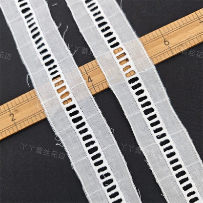 3783 Venta caliente de accesorios de moda hechos a mano DIY materiales de costura de algodón escalera bordado encaje ropa falda tela decorativa