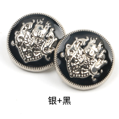 3414★  Coat buttons round suit woolen jacket metal buttons women's trench coat British versatile women's and men's suits buttons