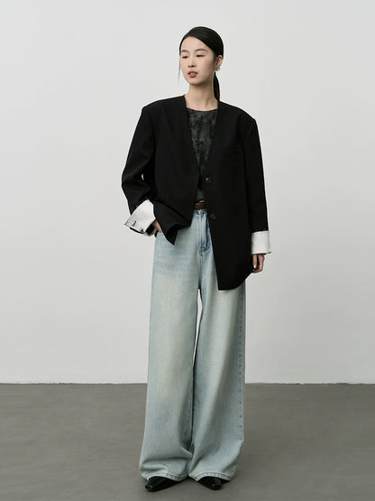 T-shirt à manches longues CAREMIND à motif de vieux trous, noir, tie-dye, haut polyvalent et paresseux pour le début du printemps