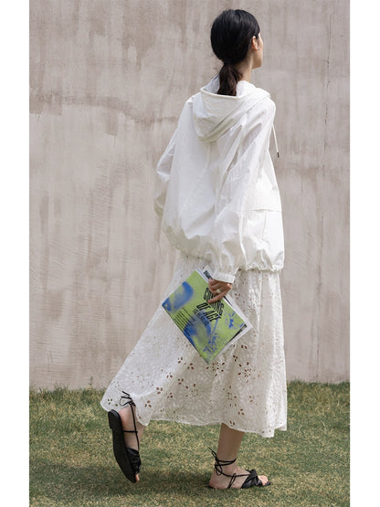 [Oferta por tiempo limitado] Chaqueta con capucha y cordón suelto CAREMIND, nueva chaqueta informal holgada de manga larga para mujer 