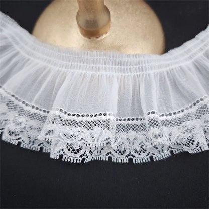 3839 ancho 8cm gasa elástica plisada volante encaje hecho a mano DIY tela ropa encaje accesorios decorativos