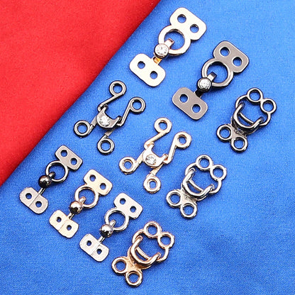 3509★ Botones de visón de metal, ganchos de hebilla, hebillas ocultas, hebillas colgantes, hebillas de cuello de estilo, botones de ropa de abrigo de piel de alta gama