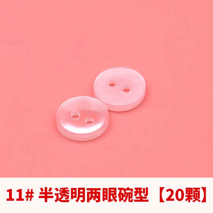 3358★  Versatile shirt buttons round transparent black and white buttons men's and women's shirts shirt cardigan polo shirt colored buttons