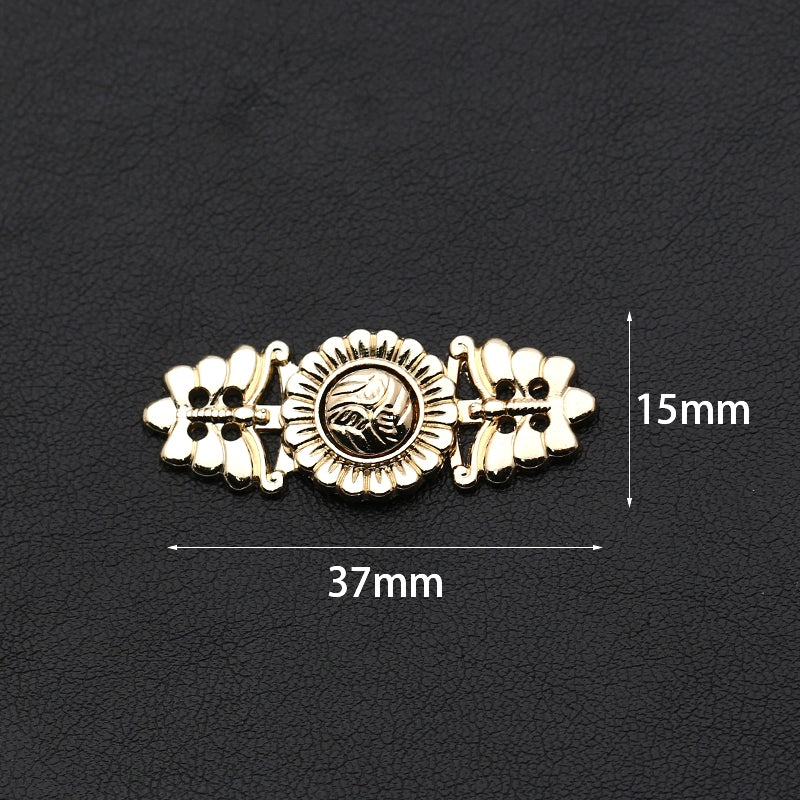 3501★ Hebilla antigua de metal para cheongsam Hanfu, hebilla antigua, hebilla de cuello con botón retro, accesorios para ropa