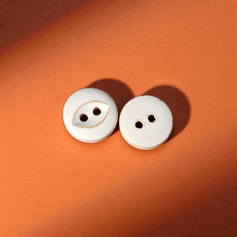 3328★  Natural wood round button shirt shirt children's wood buttons retro burnt edge log color bowl-shaped small buttons