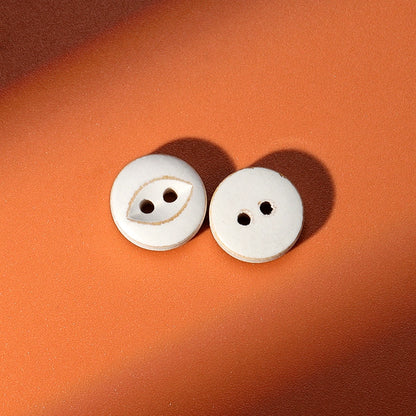 3328★  Natural wood round button shirt shirt children's wood buttons retro burnt edge log color bowl-shaped small buttons