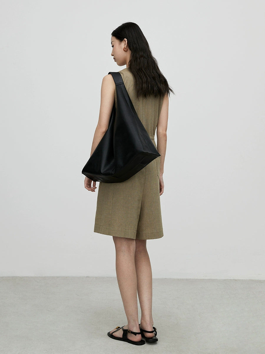 [Mono de vacaciones] Mono sin mangas con herramientas personalizadas de CAREMIND, chaleco con cordones en la cintura y pantalones cortos de pierna ancha 