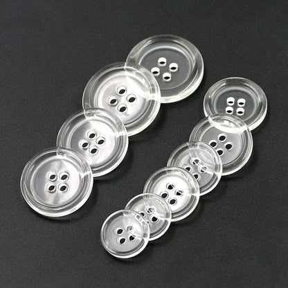 3377★  White coat buckle nurse buckle nurse button four eyes transparent thin edge shirt buckle pad buckle hospital buckle tooling buckle inner buckle