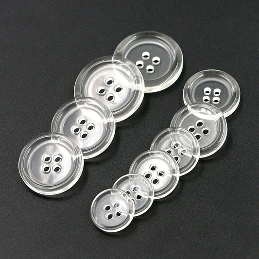 3377★  White coat buckle nurse buckle nurse button four eyes transparent thin edge shirt buckle pad buckle hospital buckle tooling buckle inner buckle
