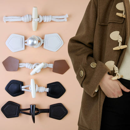 3499★ Botones de cuerno para abrigo, chaqueta de lana de cachemira, botones para gabardina para suéteres de hombres y niños, botones de madera de alta gama